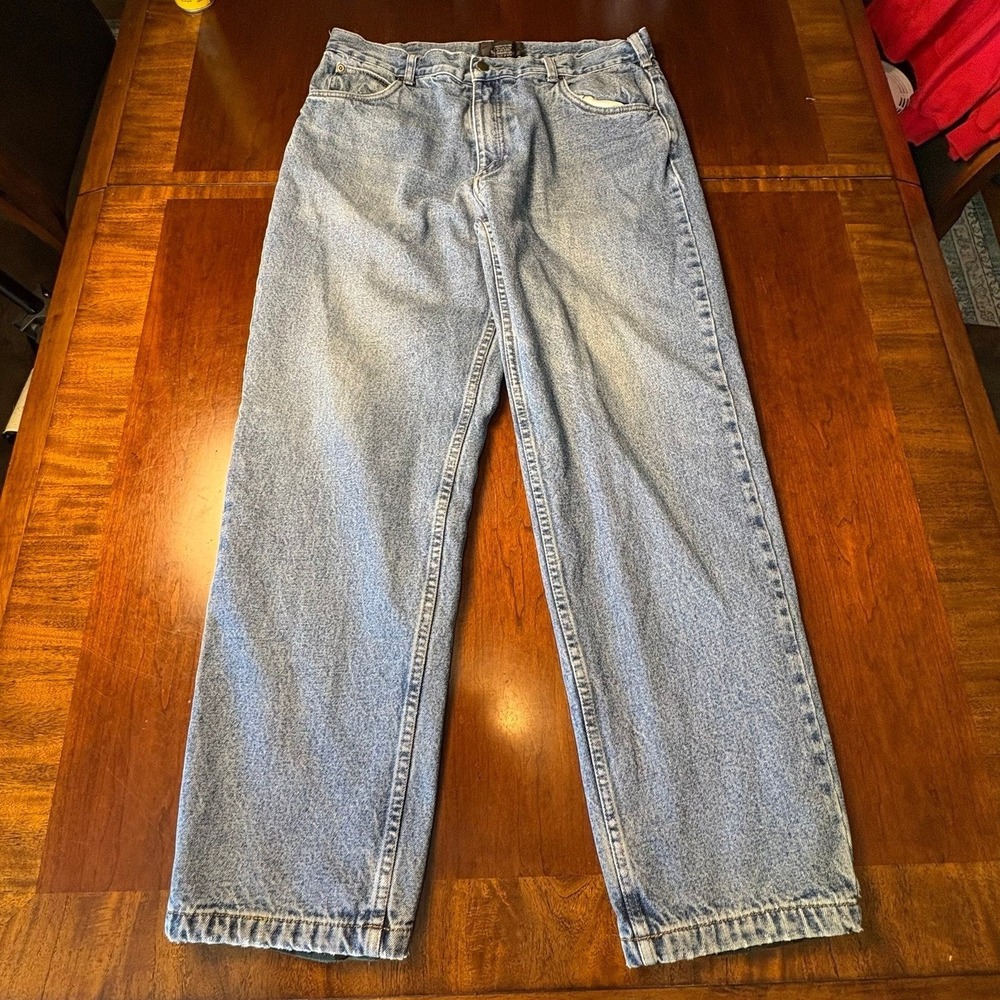 Santa Fe Relaxed Fit Fleece Lined Light Wash Jeans Men's 36x32